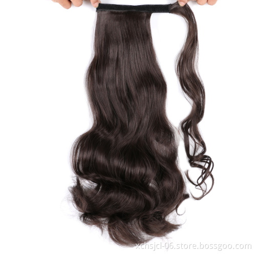 Cheap price Wrap Around Long Straight Ombre Pony Tail Hair Extension Synthetic Fiber for Women
